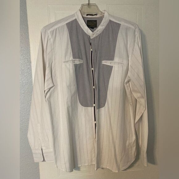 Los Angeles Third & Army Laundered Shirt Mens XL Off White Gray - Picture 1 of 10
